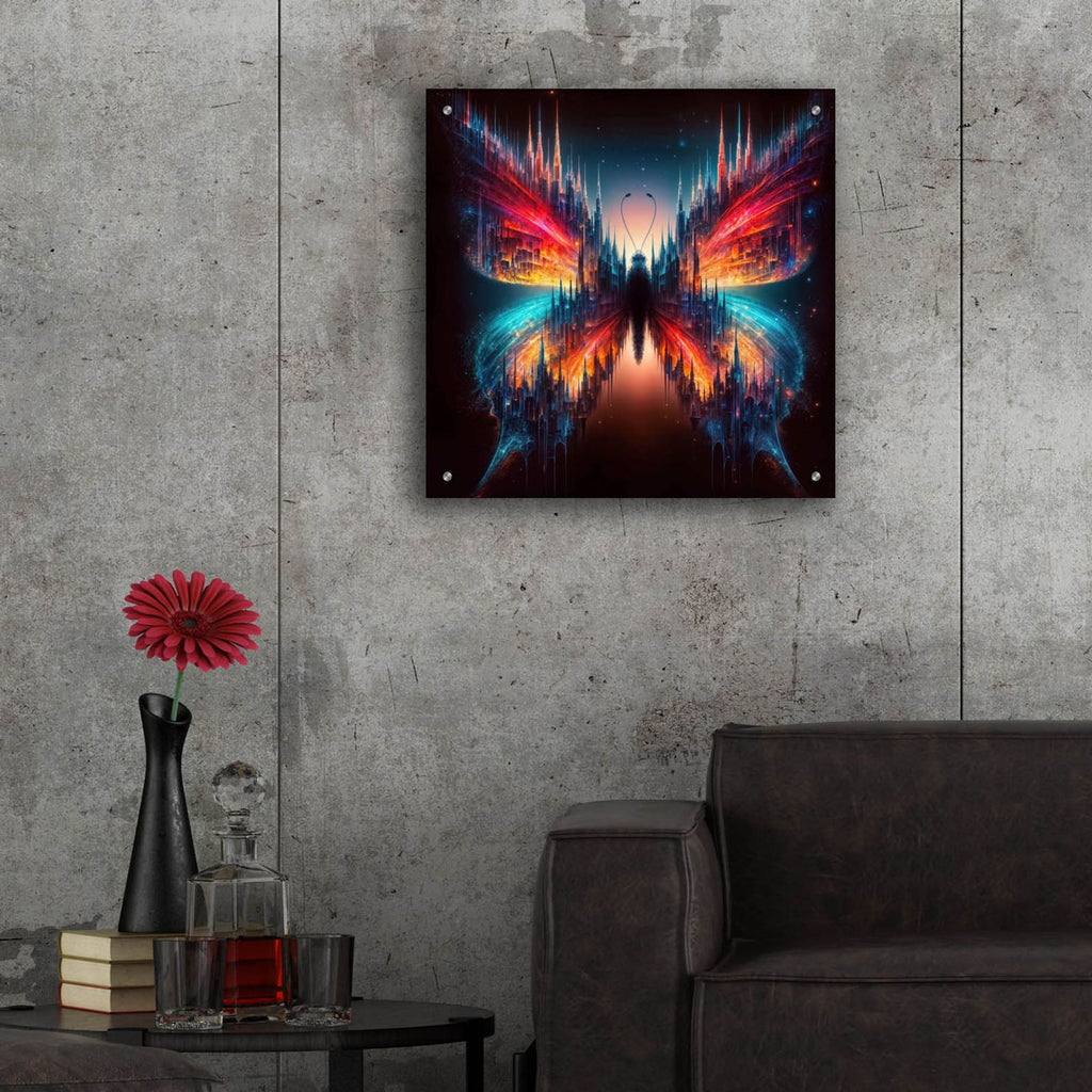 Gothic Butterfly 4 by Rey Klimt - 24x24 acrylic wall art in a room