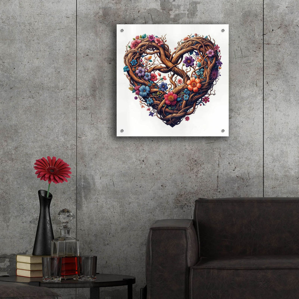 Heart Blooms Again 1 by Rey Klimt - 24x24 acrylic wall art in a room