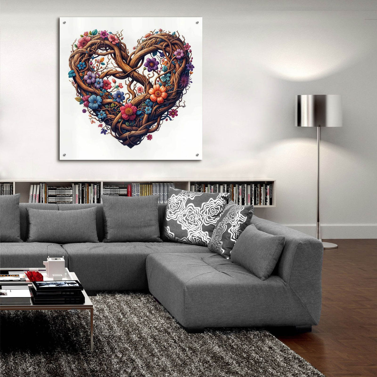 Heart Blooms Again 1 by Rey Klimt - 36x36 acrylic wall art in a room