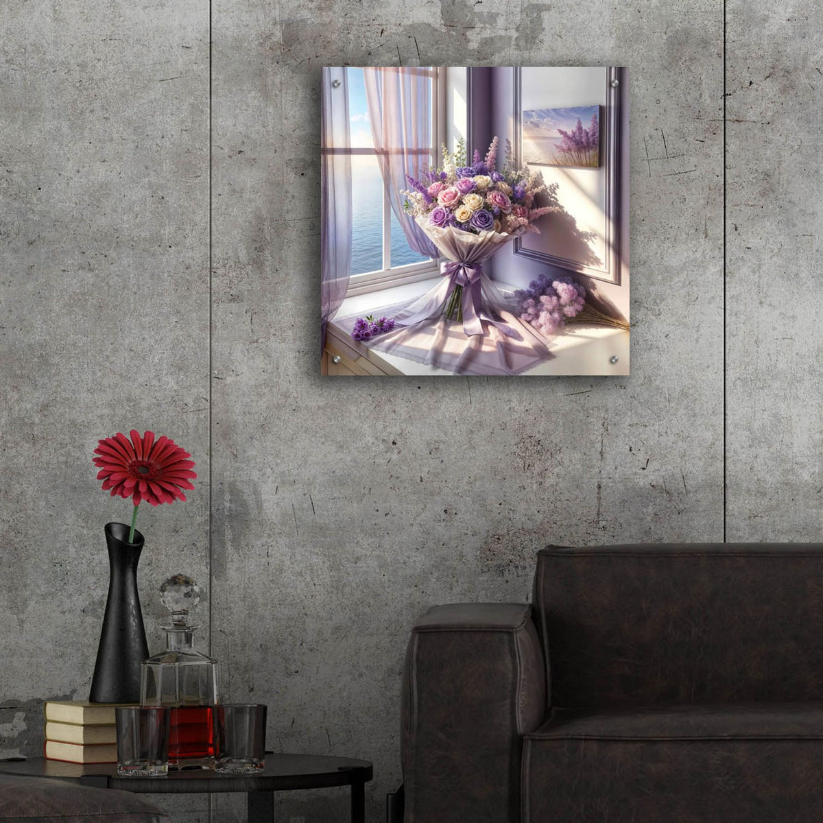 Lavander View 2 by Rey Klimt - 24x24 acrylic wall art in a room