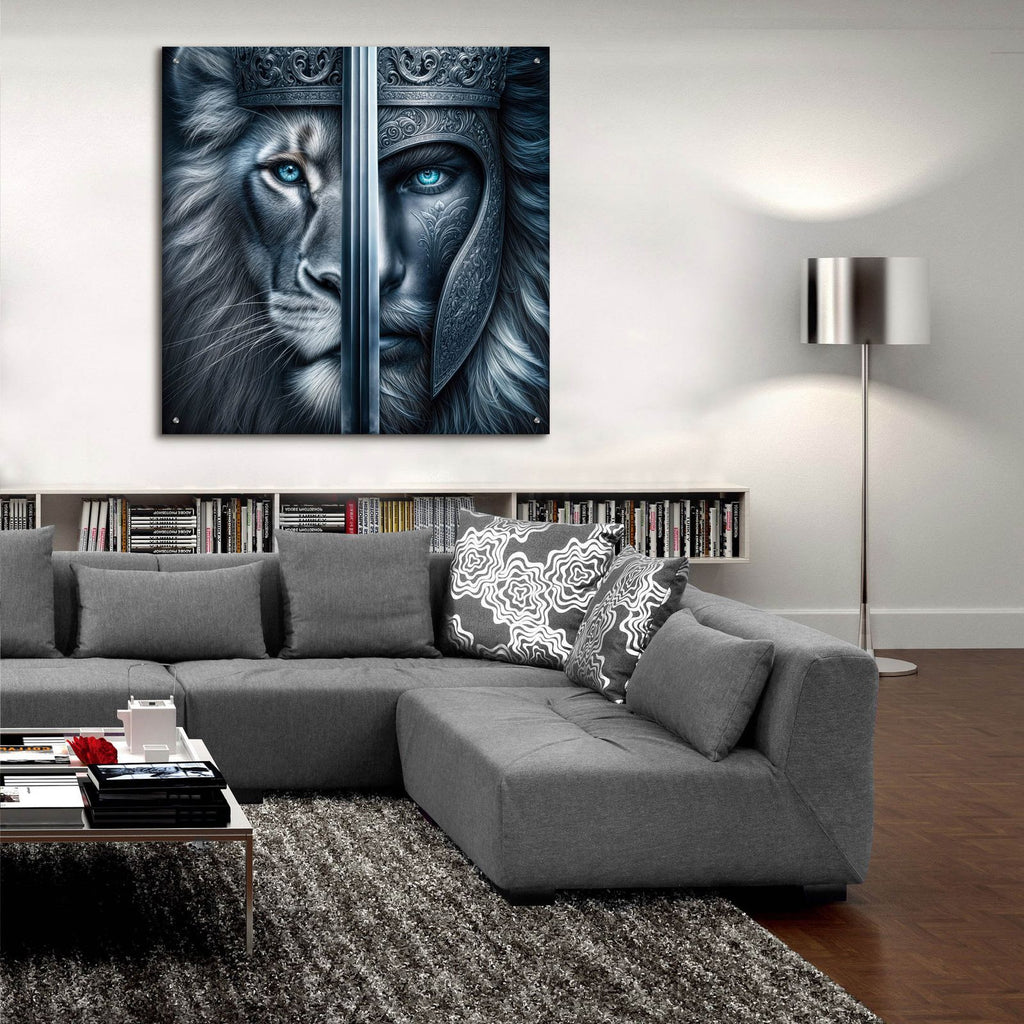 Lion Warrior by Rey Klimt - 36x36 acrylic wall art in a room