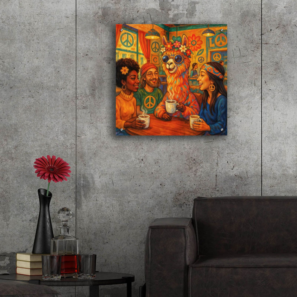 Love, Peace, Lamma by Rey Klimt - 24x24 acrylic wall art in a room