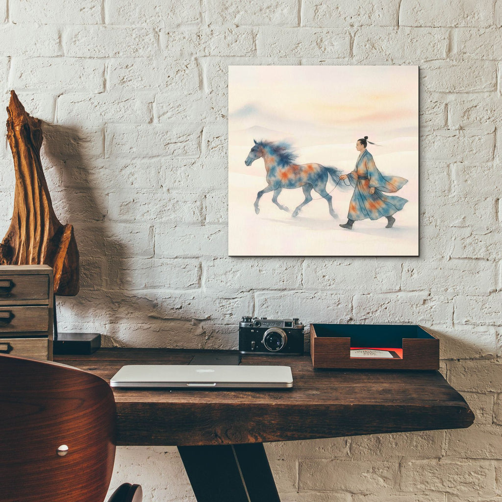 Man And Horse by Rey Klimt - 12x12 acrylic wall art in a room