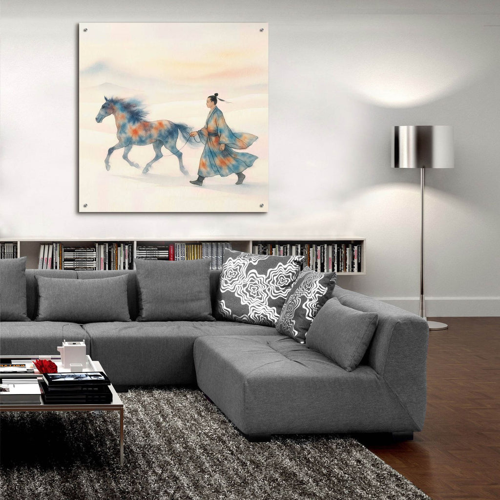 Man And Horse by Rey Klimt - 36x36 acrylic wall art in a room