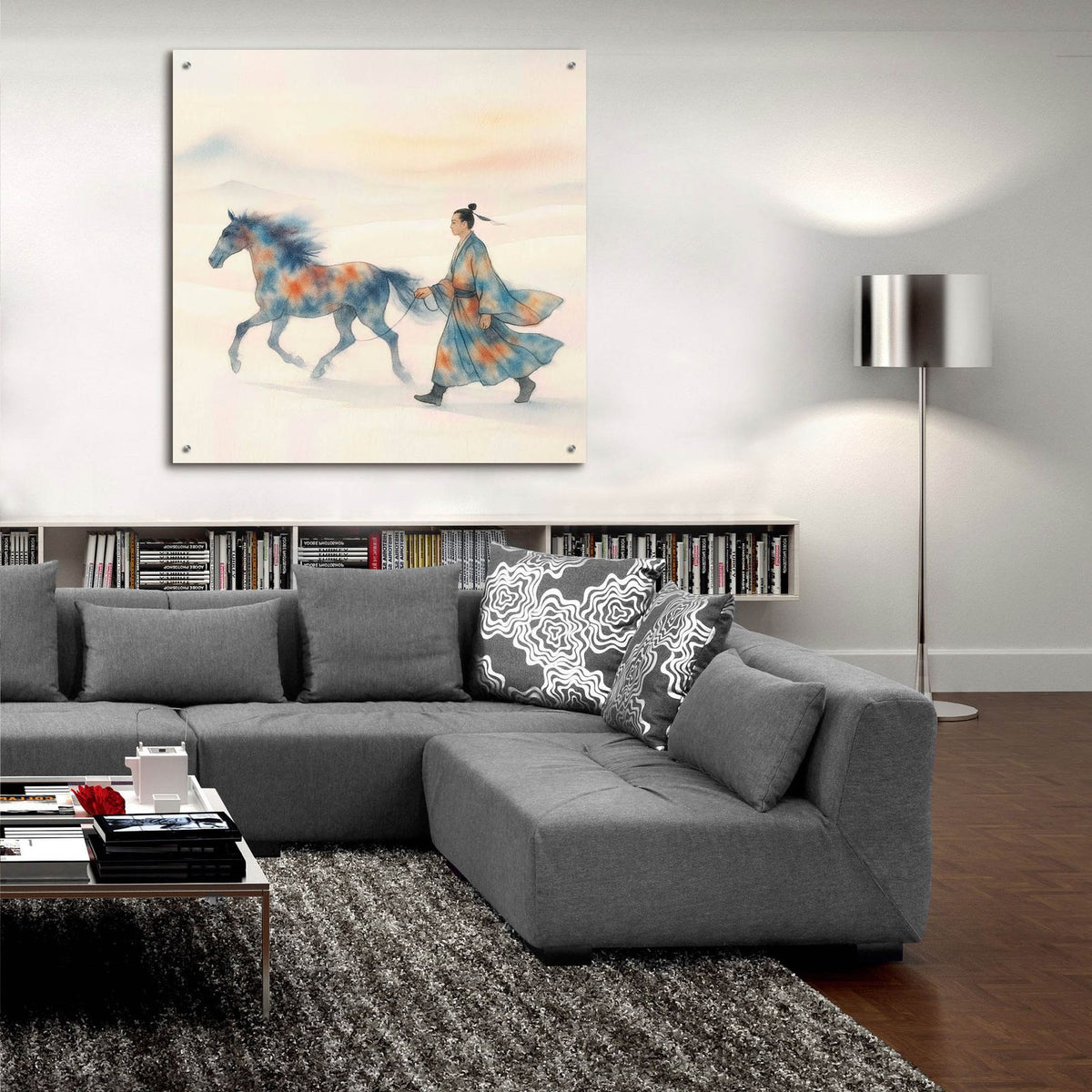 Man And Horse by Rey Klimt - 36x36 acrylic wall art in a room