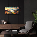 Mountains Fall Landscape 1 by Rey Klimt - 24x12 acrylic wall art in a room