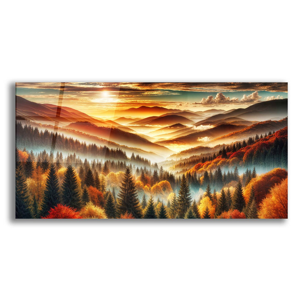 Mountains Fall Landscape 2 by Rey Klimt acrylic glass wall art