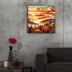 Mountains Fall Landscape 3 by Rey Klimt - 24x24 acrylic wall art in a room
