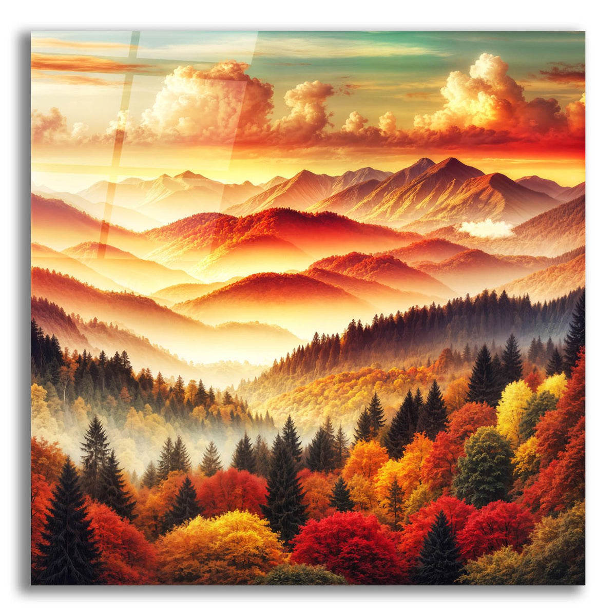 Mountains Fall Landscape 3 by Rey Klimt acrylic glass wall art