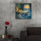 Oceanside Bedroom by Rey Klimt - 24x24 acrylic wall art in a room