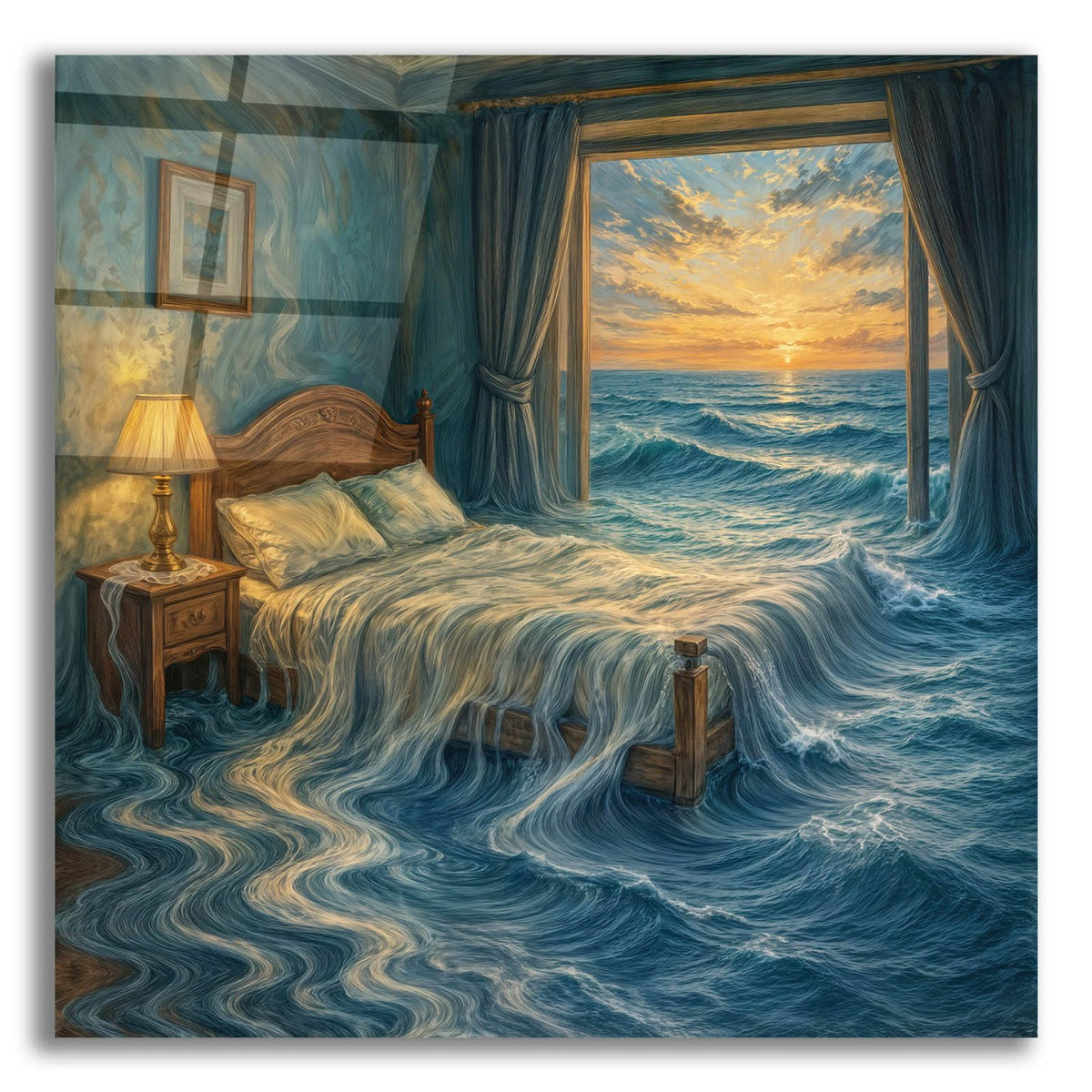 Oceanside Bedroom by Rey Klimt acrylic glass wall art