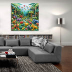 Rainforest Origami by Rey Klimt - 36x36 acrylic wall art in a room