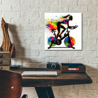 Ride Bike Threadmill Watercolor by Rey Klimt - 12x12 acrylic wall art in a room