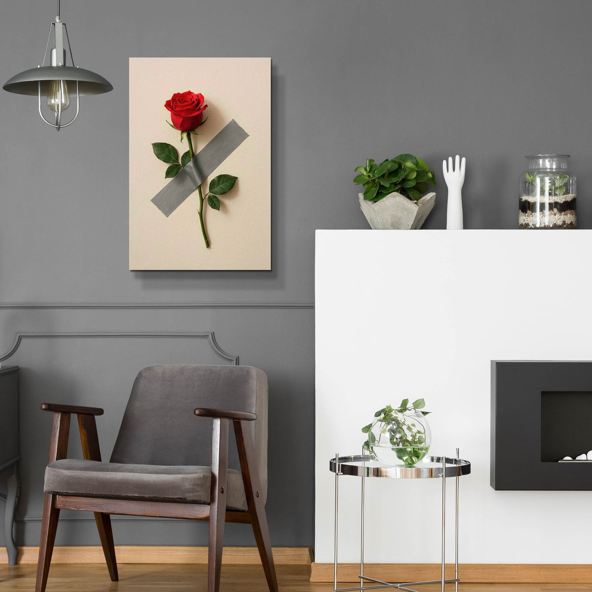 Rose On The Wall by Rey Klimt - 16x24 acrylic wall art in a room