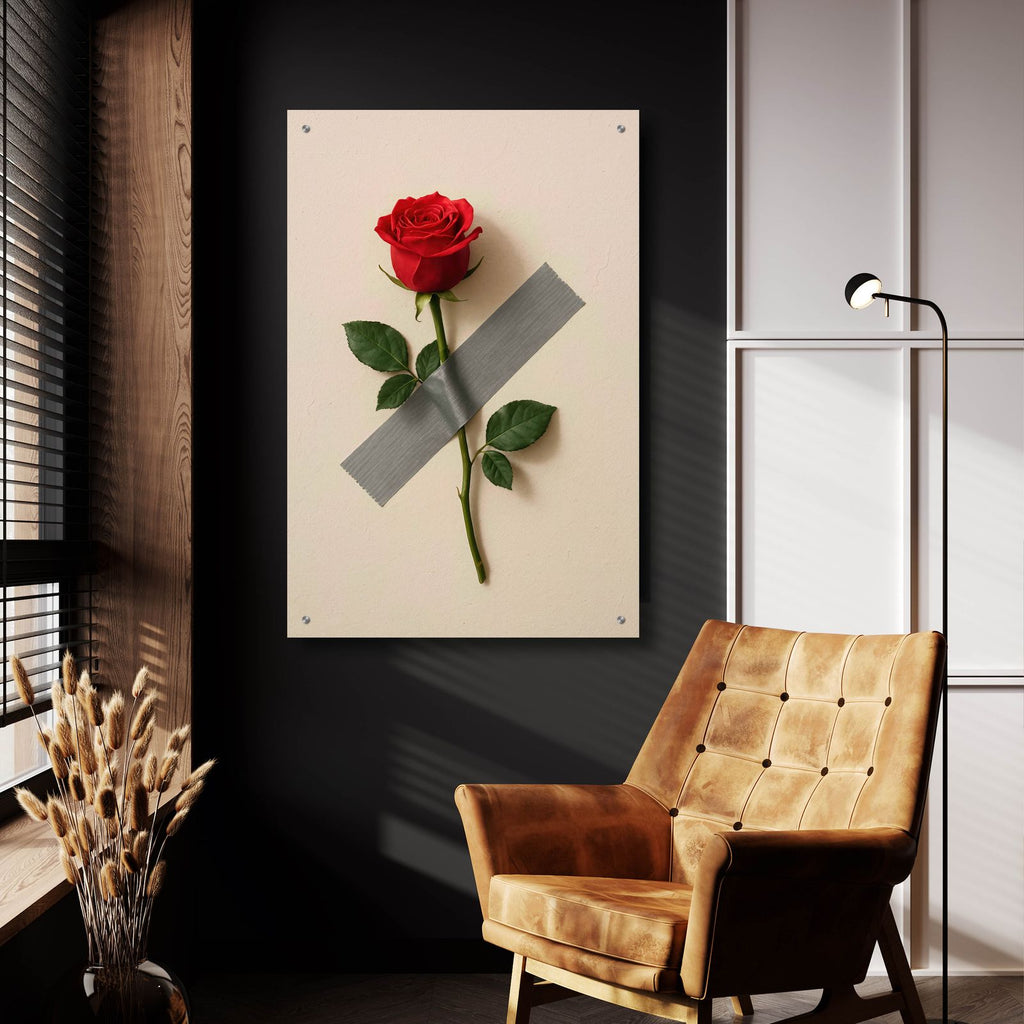 Rose On The Wall by Rey Klimt - 24x36 acrylic wall art in a room