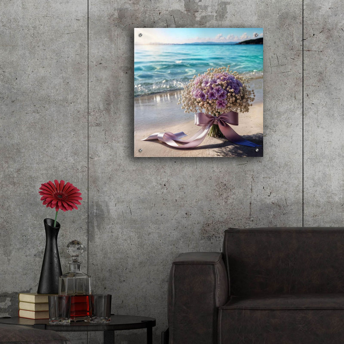 Seaside Bouquet 1 by Rey Klimt - 24x24 acrylic wall art in a room
