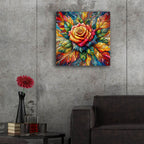Stained Glass Flower 2 by Rey Klimt - 24x24 acrylic wall art in a room