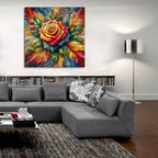 Stained Glass Flower 2 by Rey Klimt - 36x36 acrylic wall art in a room
