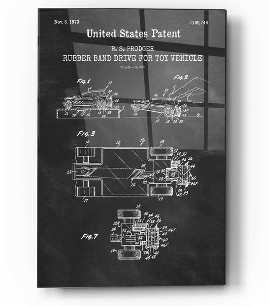 Epic Art 'Rubber band Blueprint Patent Chalkboard,' Acrylic Glass Wall Art