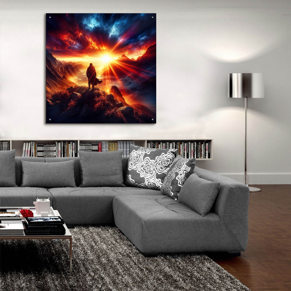 Sunrise Hero by Rey Klimt - 36x36 acrylic wall art in a room