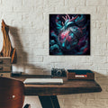 Teal Hear 3 by Rey Klimt - 12x12 acrylic wall art in a room