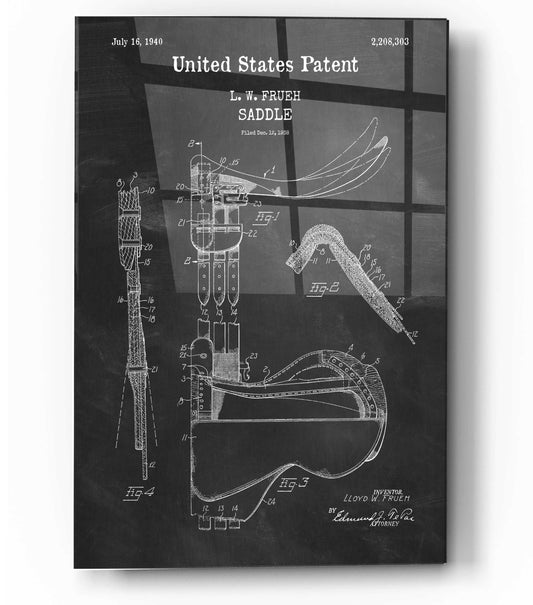 Epic Art 'Saddle Blueprint Patent Chalkboard,' Acrylic Glass Wall Art