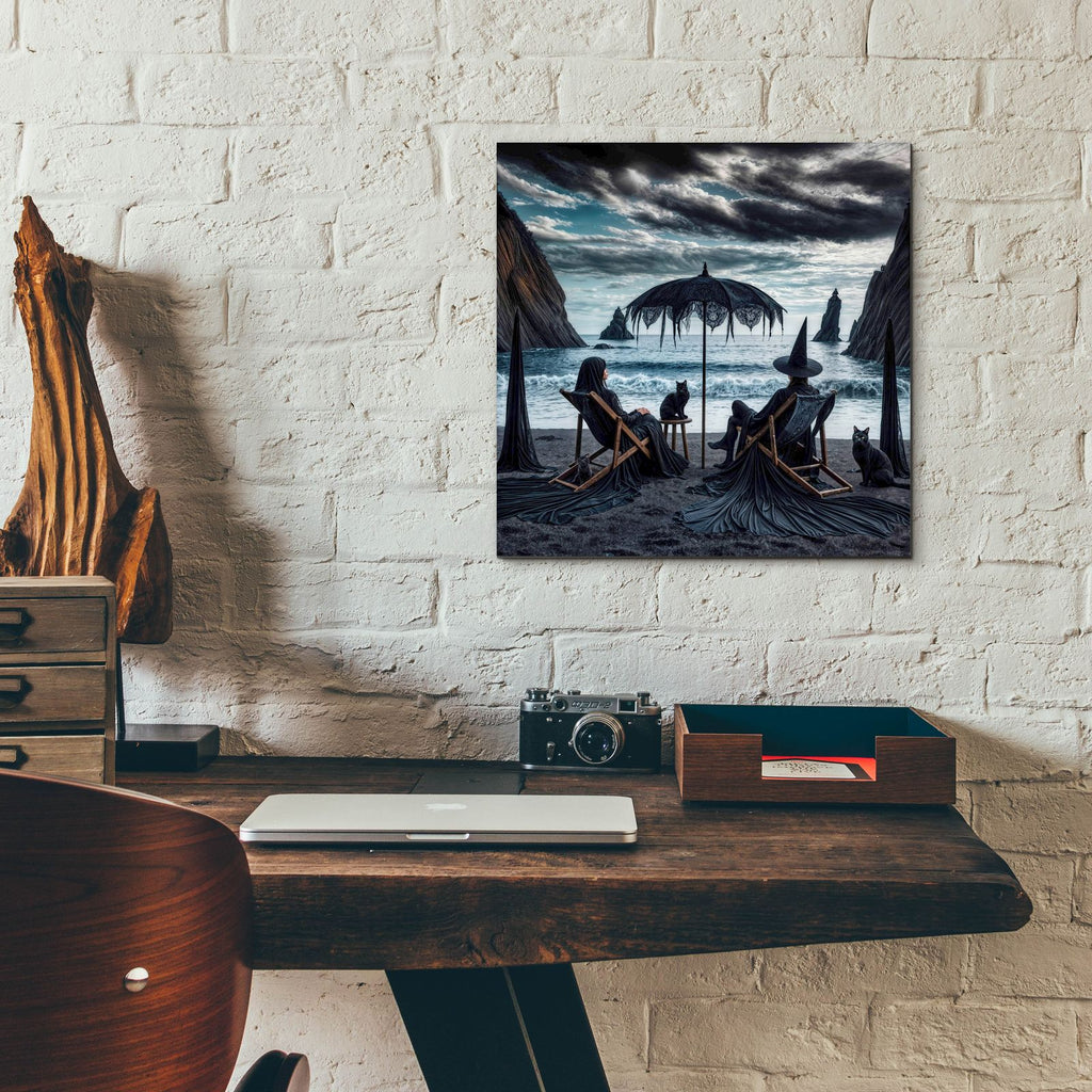 Two Witches At A Beach by Rey Klimt - 12x12 acrylic wall art in a room