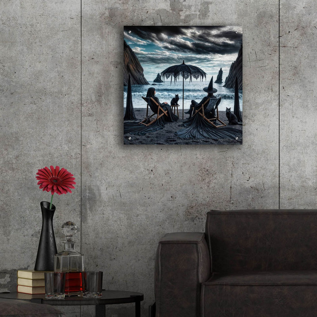 Two Witches At A Beach by Rey Klimt - 24x24 acrylic wall art in a room