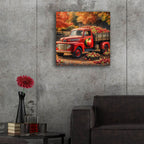 Vintage Red Truck At Orchard 1 by Rey Klimt - 24x24 acrylic wall art in a room