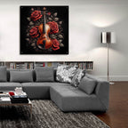 Violin And Roses by Rey Klimt - 36x36 acrylic wall art in a room