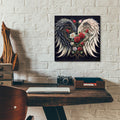Wings And Roses Black by Rey Klimt - 12x12 acrylic wall art in a room