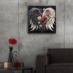 Wings And Roses Black by Rey Klimt - 24x24 acrylic wall art in a room