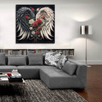 Wings And Roses Black by Rey Klimt - 36x36 acrylic wall art in a room