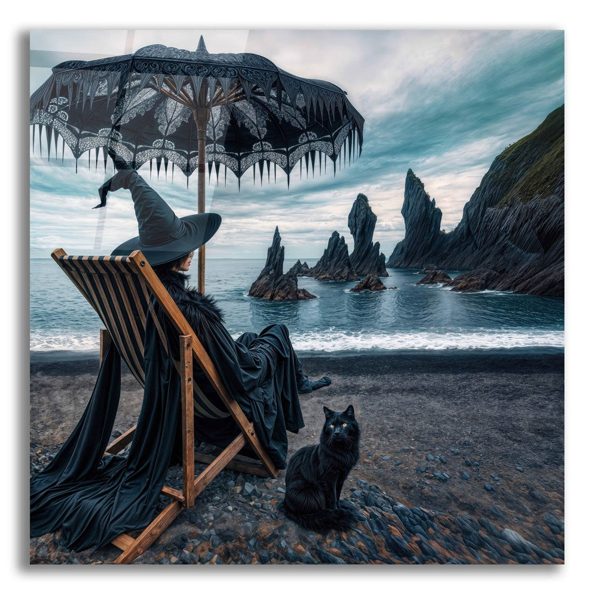Witch At A Beach by Rey Klimt acrylic glass wall art