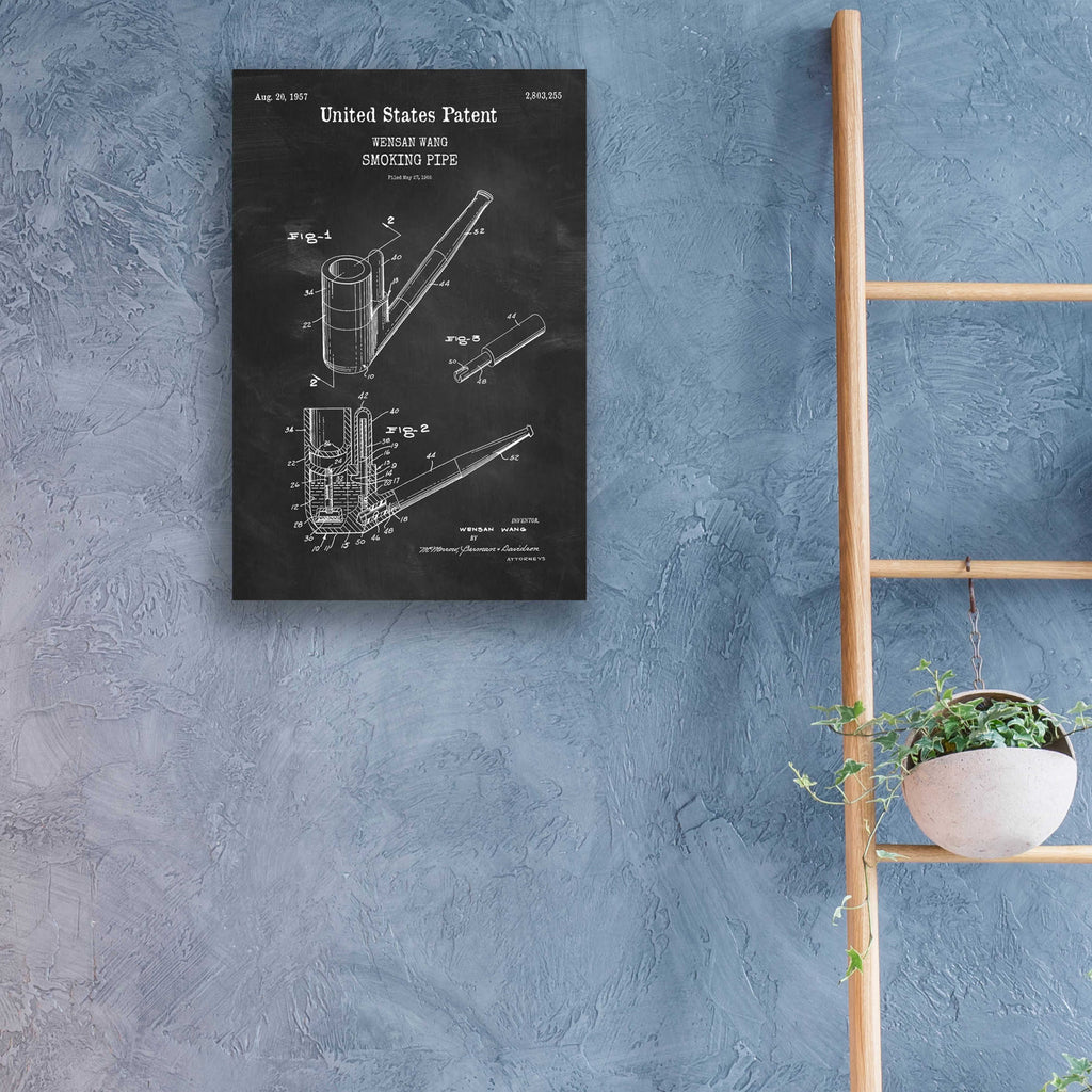 Epic Art 'Smoking Pipe Blueprint Patent Chalkboard,' Acrylic Glass Wall Art,16x24