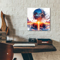 Anime Girl - City Sunrise by Rey Klimt - 12x12 acrylic wall art in a room