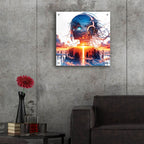 Anime Girl - City Sunrise by Rey Klimt - 24x24 acrylic wall art in a room