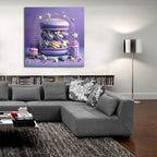 Blueberry Burger by Rey Klimt - 36x36 acrylic wall art in a room