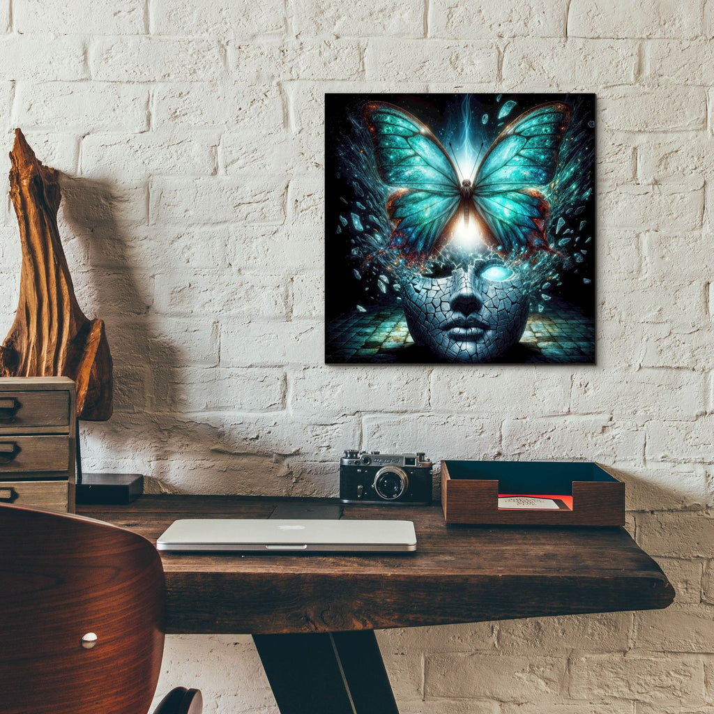 Butterfly Thoughts 2 by Rey Klimt - 12x12 acrylic wall art in a room