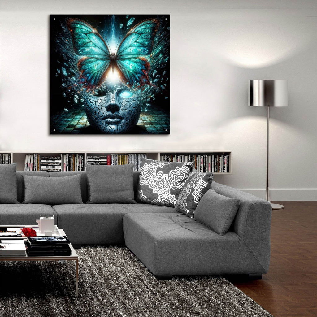 Butterfly Thoughts 2 by Rey Klimt - 36x36 acrylic wall art in a room