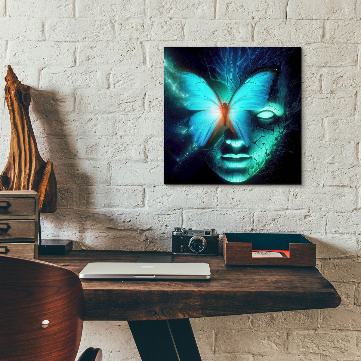 Butterfly Thoughts by Rey Klimt - 12x12 acrylic wall art in a room