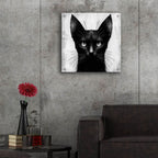 Cat Portrait B&w by Rey Klimt - 24x24 acrylic wall art in a room