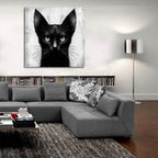 Cat Portrait B&w by Rey Klimt - 36x36 acrylic wall art in a room