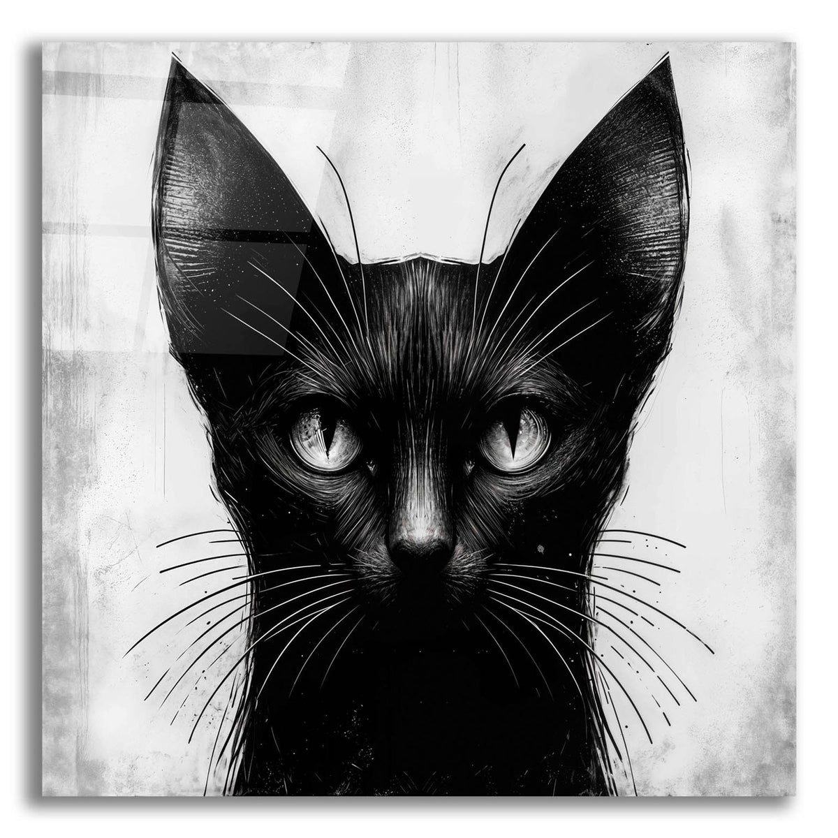 Cat Portrait B&w by Rey Klimt acrylic glass wall art