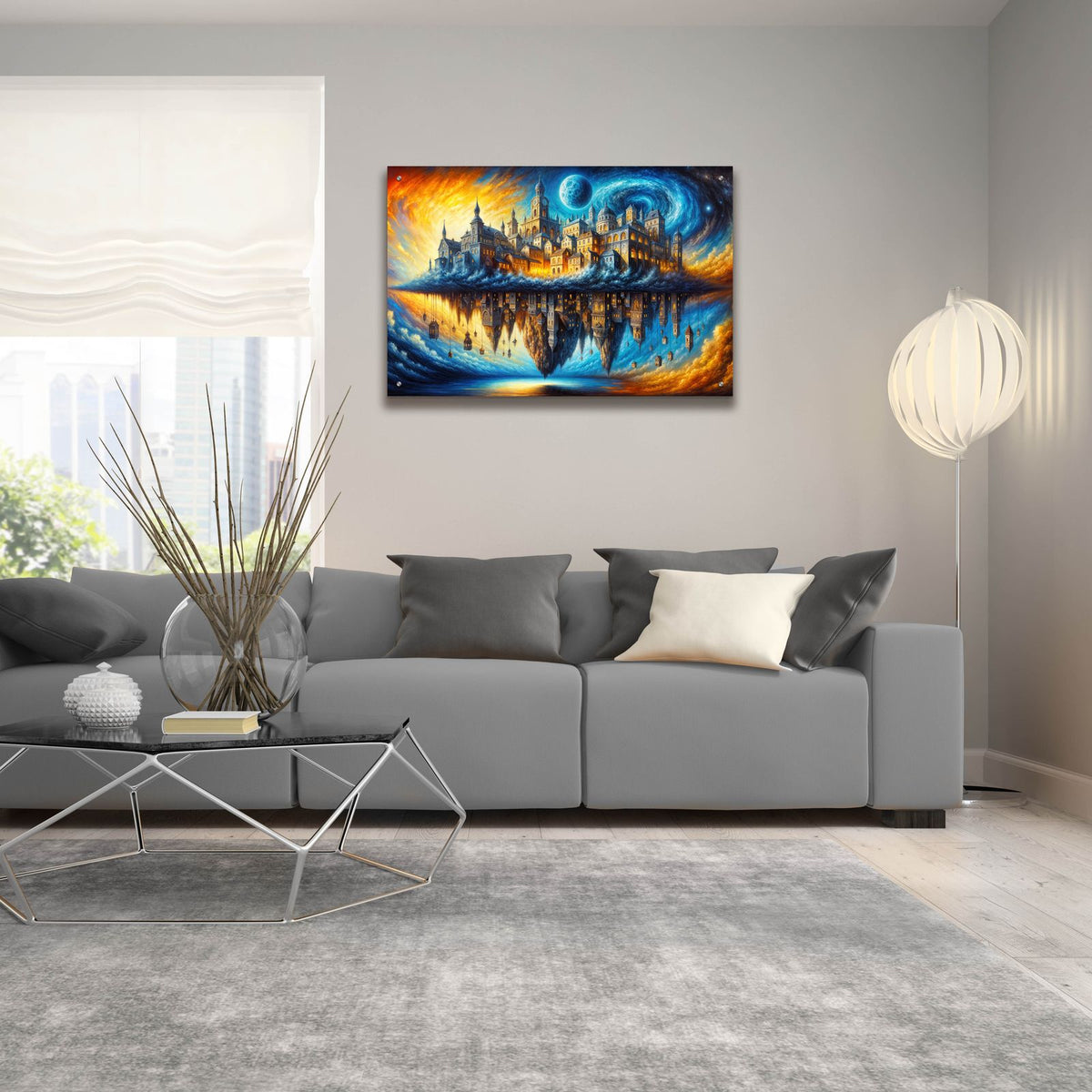 City Inversion by Rey Klimt - 36x24 acrylic wall art in a room