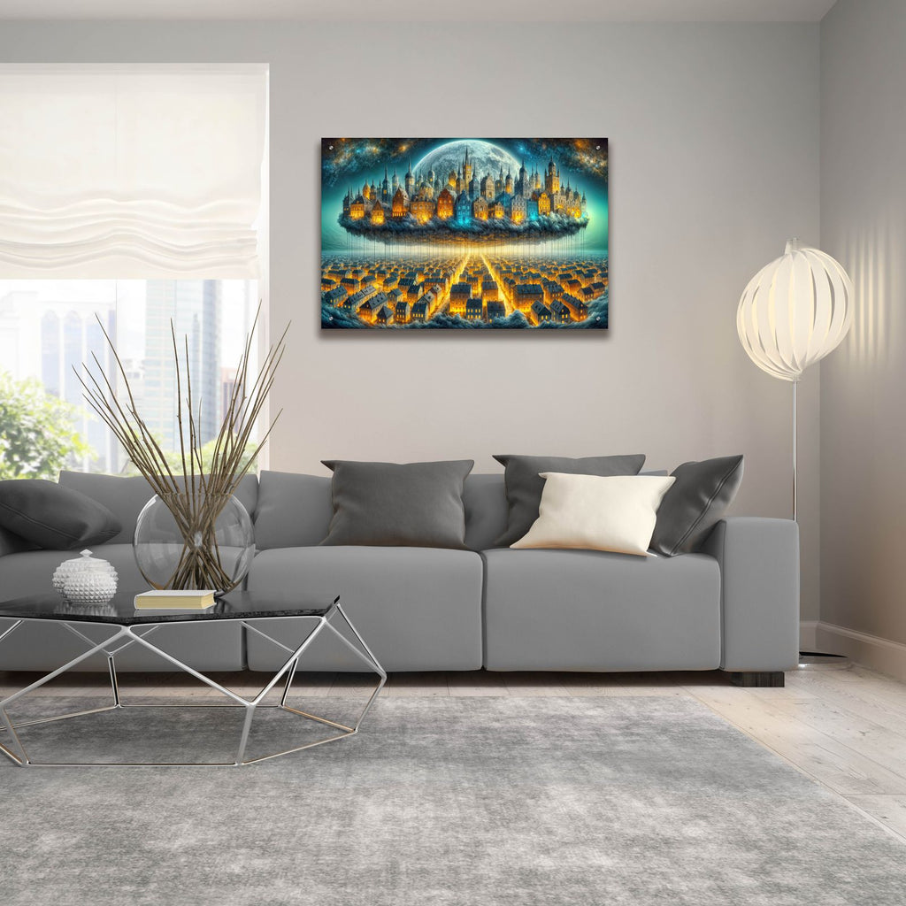 City Layers by Rey Klimt - 36x24 acrylic wall art in a room