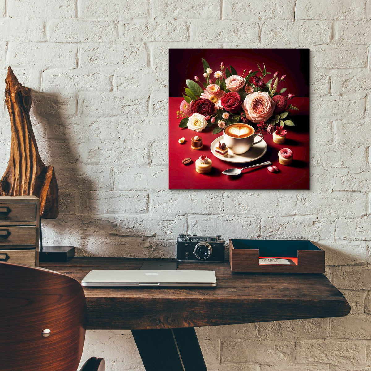 Coffee And Desert Red by Rey Klimt - 12x12 acrylic wall art in a room