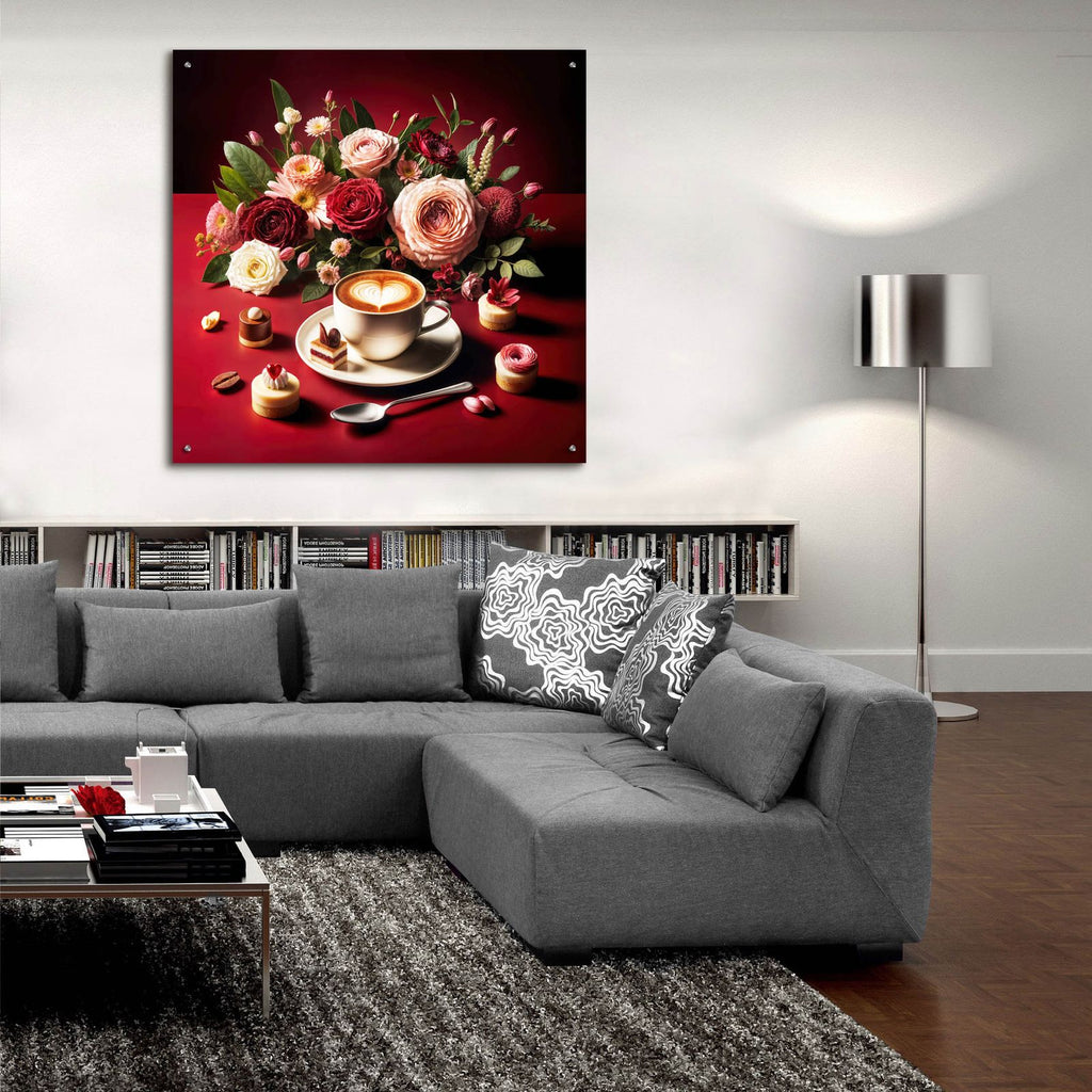 Coffee And Desert Red by Rey Klimt - 36x36 acrylic wall art in a room