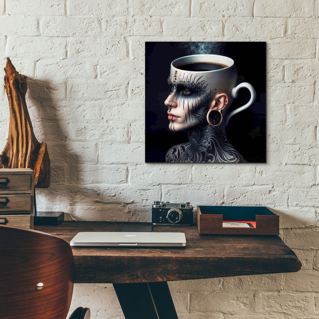 Coffee Brain by Rey Klimt - 12x12 acrylic wall art in a room