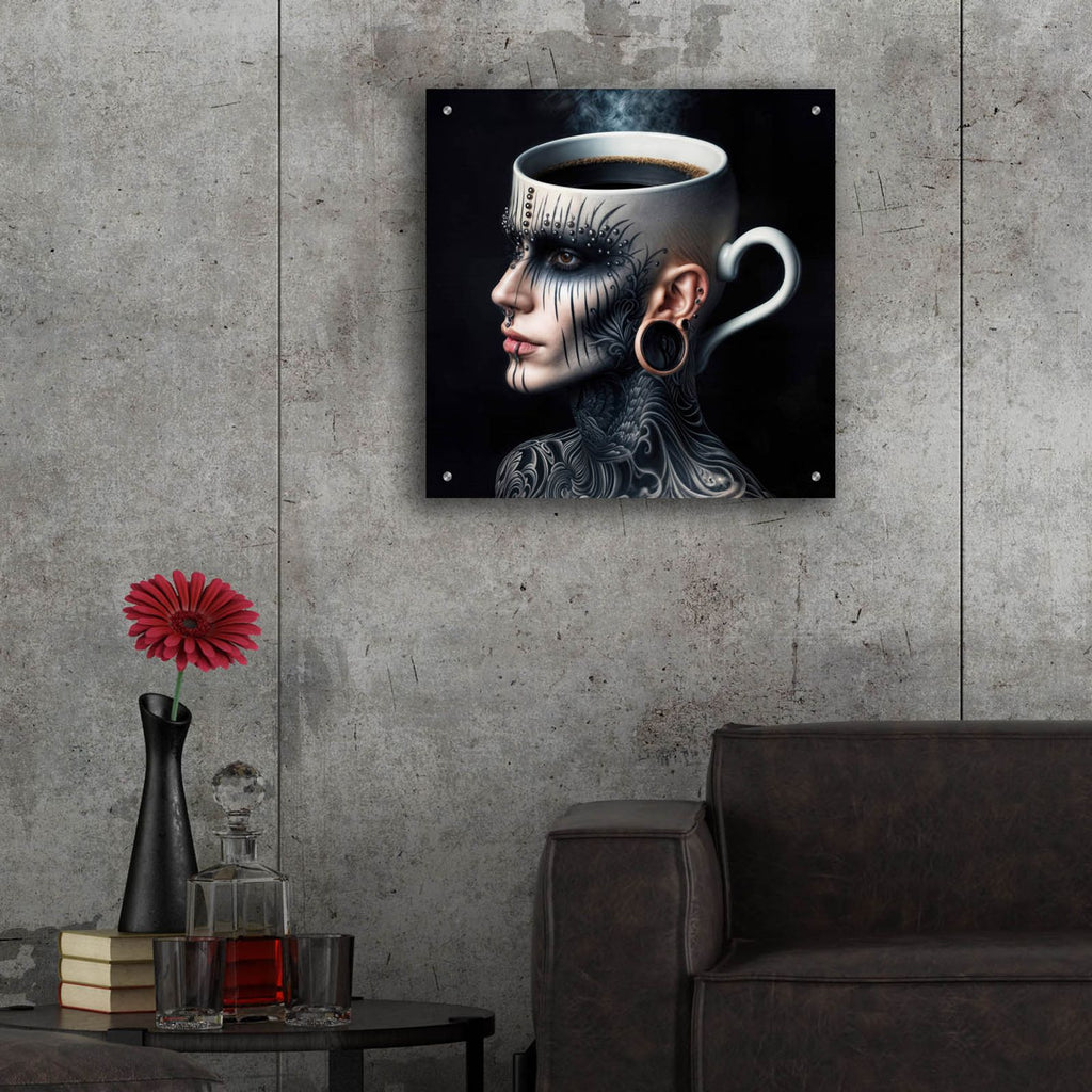 Coffee Brain by Rey Klimt - 24x24 acrylic wall art in a room